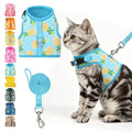 BINGPET Cat Harness and Leash Set, Escape Proof and Adjustable, X-Large | Step-in Vest, Lightweight Soft Breathable Mesh, Hook & Loop, Easy Control for Puppy Large & Extra Large Cats Walking Travel - color: Pineapple, size: X-Large