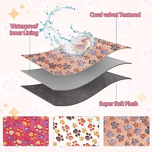 YUEPET Waterproof Guinea Pig Blankets 3 Pack, Fleece Cage Liners, L | Guinea Pig Fleece Cage Liners, Waterproof Backing, Machine Washable, Soft Fleece Surface, 48 x 24 in - color: White+pink+coffee, size: L-48"×24"