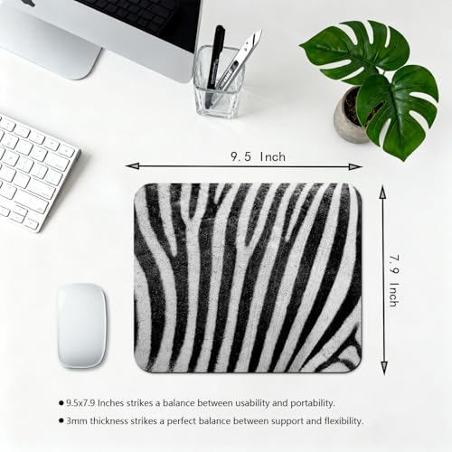 Zebra Fur Texture Mouse Pad, Wild Stripes Animal Print Art Desk Mat | 9.5"x 7.9", Black and White Design, Cute Smooth & Anti-Slip Mousepad - color: Colorful Design Wknoon-Art 06