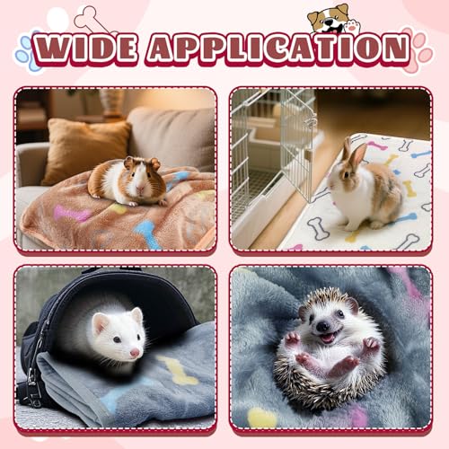 YedsIntu 6 Pcs Washable Guinea Pig Blankets Absorbent Small Animal Fleece Bedding Cage Liners Reusable Pet Pee Pad Sleep Mat Pad Cover for Hamster Ferret Rabbit Chinchilla Hedgehog (Grey, 16" x 24") - color: 6 White Bulk, size: 16" x 24"
