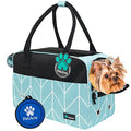 PetAmi Dog Purse Carrier for Small Dogs Cats, TSA Airline Approved Soft-Sided Pet Carrier with Pockets, Ventilated Travel Tote Bag with Bed & Shoulder Strap, Puppy Kitten, Max 12 lbs, Chevron Teal - color: Chevron Teal
