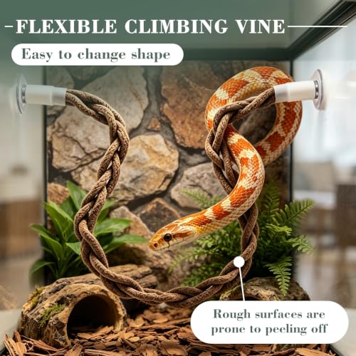 Snake Enrichment Toys, Hanging Nylon Hammock, Corn Snakes Climbing Vine with Suction Cup, Snake Climbing Accessories - color: Green