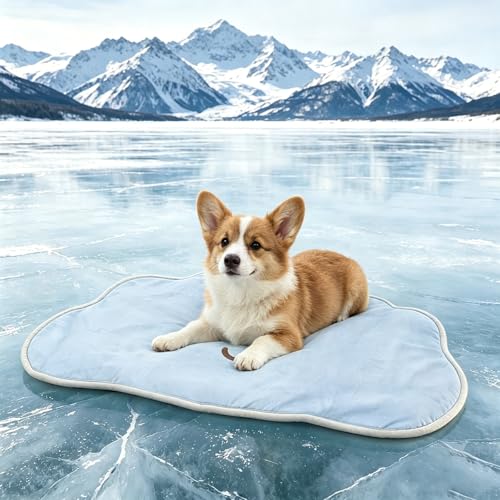 Dog Cooling Mat,Washable Cool Mat for Dogs,Self Cooling Pads for Dogs Cats,Cool Fabric & Internal Cooling Pad (Medium, Cloud Style) - size: Medium