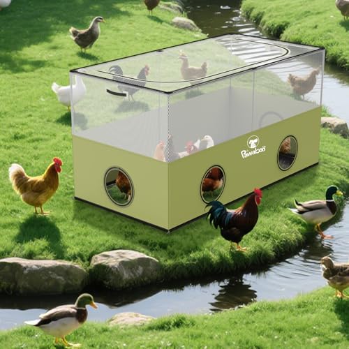 Pawaboo Small Animal Playpen, Foldable Pet Cage Tent, Green | For Puppy Kitten Guinea Pig Rabbit Chicken Hamster, Indoor Outdoor Use, Breathable Mesh Wall and Bottom - color: Avocado Green