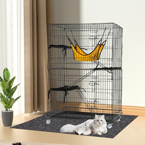 Large Bird Cage Mat, Under Pet Cage Mat, Absorbent/Waterproof Felt Pad for Bird Cages, Reptile Aquariums, Dog Kennels, with Non-Slip Backing for Hard Floors and Surfaces (36 x 36 inch) - size: 36.0"L x 36.0"W x 0.2"H
