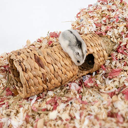 Niteangel Creative & Composable Hamster Tunnel: Edible Water Hyacinth & DIY | Mimic Wild Underground Habitat & Build Unique Burrow as Hideout for Small Sized Animals Like Hamsters Mouse Gerbils Mice - size: SHLD