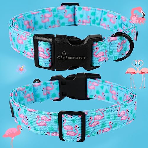 ARING PET Flamingo Dog Collar-Cute Cotton Small Dog Collars, Adjustable Lightweight Summer Pet Collars for Small Medium Large Boy and Girl Dogs, X-Small - color: Flamingo, size: X-Small