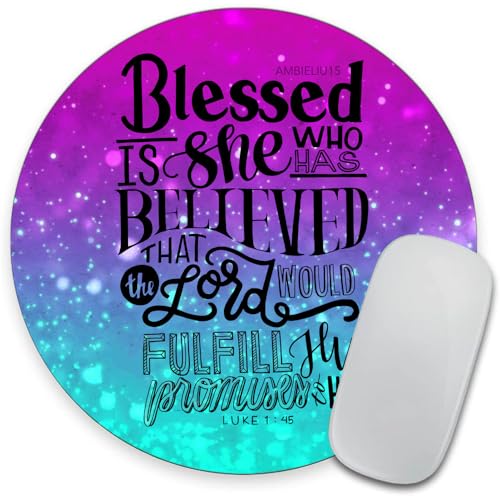 Inspirational Quote ， Gospel of Luke Round Mouse pad Customized Mousepad Non-Slip Rubber Base Mouse Pads for Computers Laptop Office Desk Accessories Mouse pad - color: Inspirational quote ， Gospel of Luke