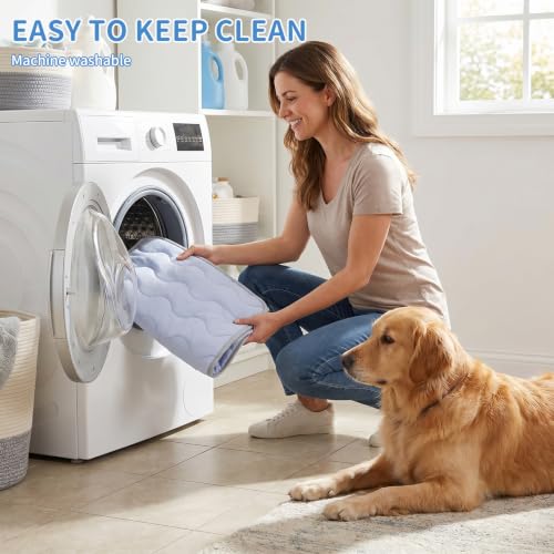 Dog Cooling Mat Non-Toxic Self Cooling Pad for Dogs Cats in Hot Summer Cool Pad Washable & Easy Clean - color: Grey, size: Large 39x27in