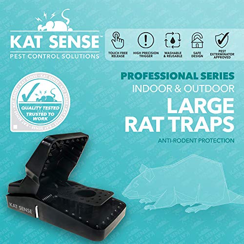 Pest Control Rat Traps Set of 6 Large Snap Traps for Rats Mice & Chipmunks Indoor & Outdoor Mouse Traps Reusable Humane Mousetraps Easy to Set Fast & Effective Powerful Snap Trampas Para Ratas Grandes