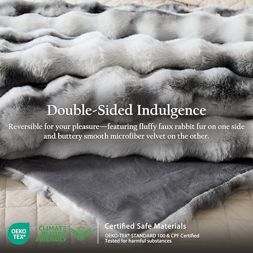 WDCOZY Marble Pattern Bubble Throw Blanket, Luxury Faux Rabbit Fur Mink Plush Throw for Couch, Sofa and Bed, Soft Fluffy Fuzzy Cozy Blanket for Women, Thick and Warm, 50x60 inches, 950 GSM - color: Marble, size: Throw (50" x 60")