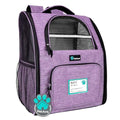 PetAmi Dog Backpack Carrier Airline Approved Cat Pet Puppy Bag, Purple | Ideal for Small Medium Large Pet up to 18 lb, 2 Side Entry Structured No-Collapse Frame, Ventilated Bookbag for Hiking Travel - color: Heather Purple