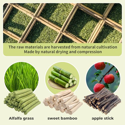 Sweet Bamboo 250g Natural Molar Wood Treats Toys for Small Animals, Rabbits, Guinea Pig, Bunny, Hamster, Rat, Chinchillas