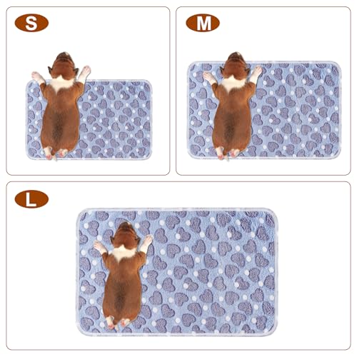 1 Pack 3 Blankets for Dog Puppy Cat (Small 23x16'', Purple, Pink, Green) | Super Soft Fluffy Premium Fleece Pet Blanket Flannel Paw Printed Throw - color: Purple, Pink, Green, size: 23x16 inch(Pack of 3)
