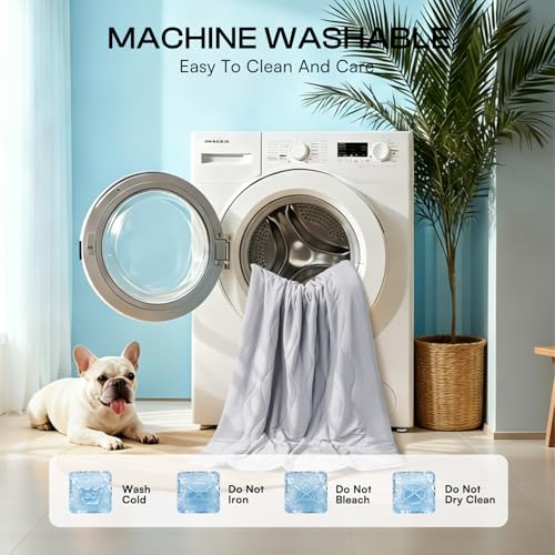 Luciphia Cooling Dog Blanket, Q-MAX>0.5 Pet Throw for Couch, Crate & Bed | Cools on contact—no power needed. Soft, breathable, gentle on sensitive skin; dog & cat cooling throw, Light Grey,60x80 - color: Light Grey, size: 60x80 inches