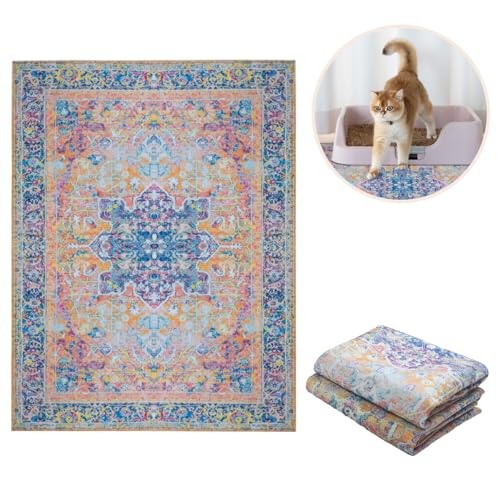 Lovewag Cat Litter Mat, Litter Box Mat, Marmalade Sunshine, 36x48, 2 Pack | Washable litter mat cover, kitty litter mat & cat mat for litter box, litter trapping mat, prevents tracking, multi-cat - color: Marmalade Sunshine, size: 36x48 inches (Pack of 2)