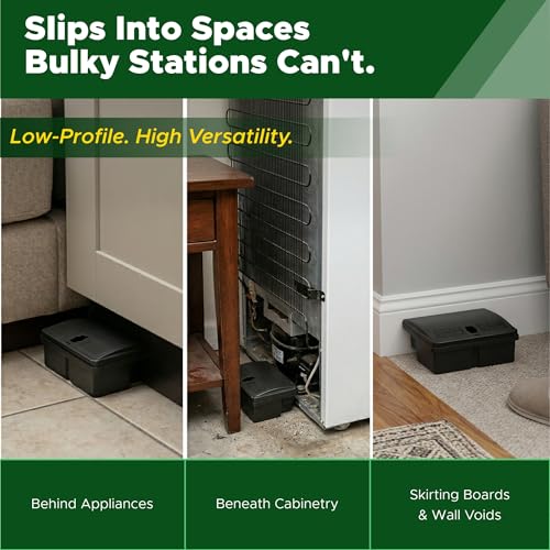 Mouse Bait Station | 4-Pack Indoor & Outdoor Mouse Bait Stations | Bait (Not Included) is Secured by Lock & Key | Pet & Child-Safe Alternative to Mouse Traps | for Mice Only - Small Size - size: 4-Pack Small