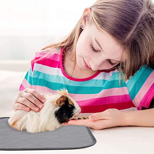 6 Pack Guinea Pig Cage Liners Washable Pee Pads Training Pads, Reusable Pee Pads Non Slip Absorbent Mat for Small Animals, Cats, Rat, Dogs, Bunny(12" x 12")