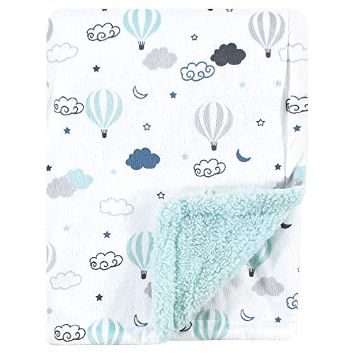 Hudson Baby Unisex Baby Plush Mink and Sherpa Blanket, Hot Air Baloon, One Size - color: Hot Air Baloon, size: One Size