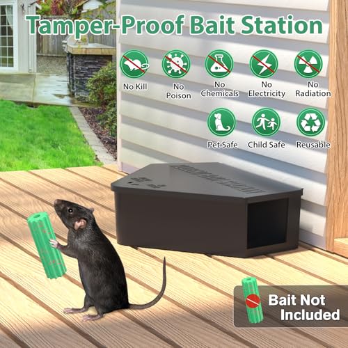 Anblak 1 Pack Rat Station Box with Keys, Rodent Station Keeps Rats Away, Keeps Children and Pets Safe, Key Unlocking, Reusable & Long-Lasting, Indoor & Outdoor - size: 1
