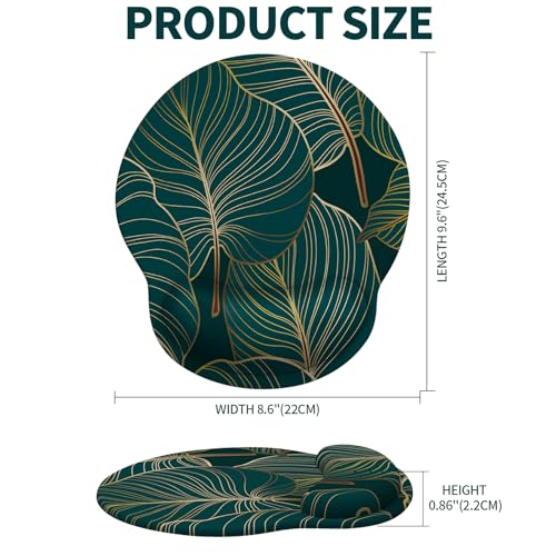 Mouse Pad with Wrist Rest, Comfortable Computer Mousepad with Gel Wrist Support Smooth Surface and Non-Slip PU Base for Pain Relief, Laptop, Office & Home (Tropical Plants) - color: 03Tropical Plants