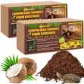 ZeeDix 2 Pack Coconut Fiber Substrate, Premium Coco Coir Reptile Substrate | 100% Coconut Husk Terrarium Bedding for Reptiles, Tortoise, Bearded Dragon, Gecko, Snake, Hermit Crabs, Frogs, Tarantula - color: 2pcs