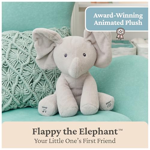 GUND Baby Animated Flappy the Elephant Plush, Singing Stuffed Animal Baby Toy for Ages 0 and Up, Gray, 12" - style: Modern