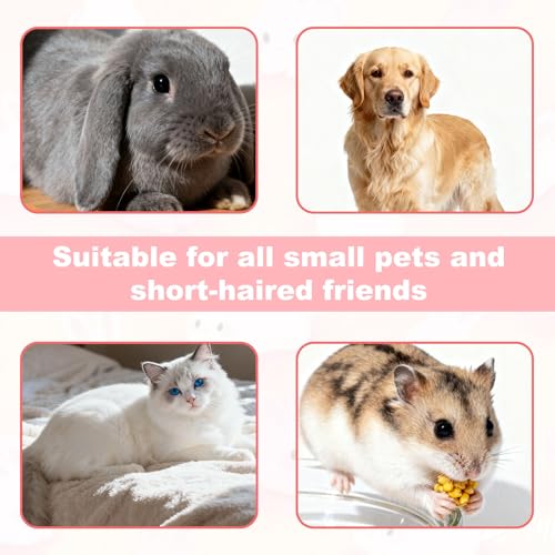 Rabbits Bunny Brush, 13.5x9cm/5.31x3.54in Durable Soft Silicone Rabbit Grooming Bunny Brush Practical Small Animal Massage Comb Suitable for Cats, Puppy Dogs, Kittens & Pets - color: pink