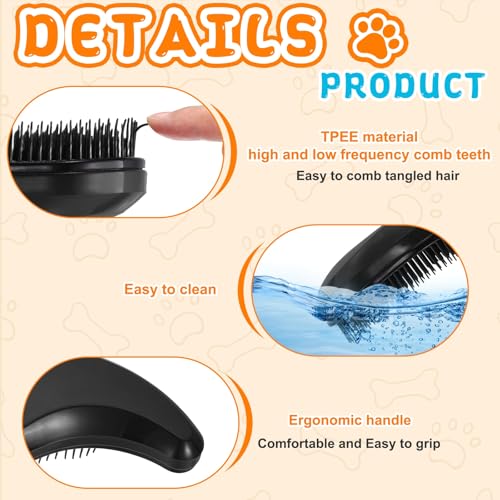 Small Dog Brushes, Grooming Brushes Puppies Hair Remover (Black, 2 Pcs) - color: Black