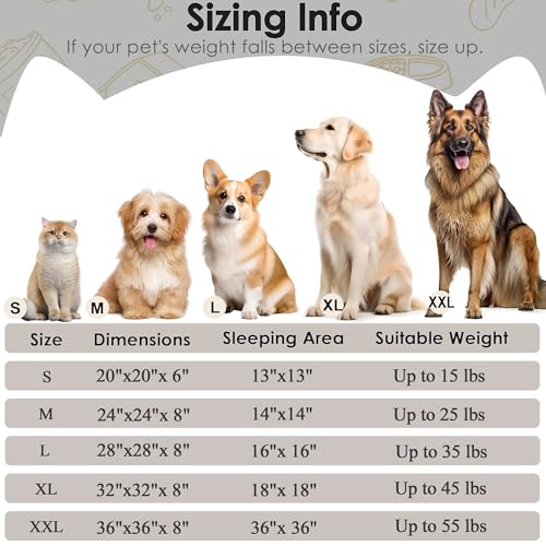 Extra Large Dog Beds, 36 Inch Human Dog Anxiety Relief Comfort Bed, Indestructible & Chew Proof Pet Beds (Light Grey) - color: Light Grey, size: 36.0"L x 36.0"W x 8.0"Th