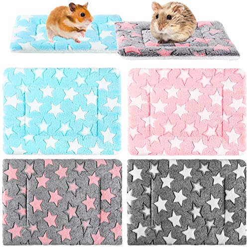4 Pack Guinea Pig Bed Mat Bedding Rabbit All Season Soft Fleece Bed Pad for Small Animal Mattress Fleece Sleeping Pad for Hedgehogs Bunny Ferrets Hamster(Star,13 x 10 Inch) - size: 12.6 x 9.8 Inch