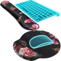 KTRIO Keyboard Wrist Rest & Mouse Pad with Wrist Rest, Peony Flower | Memory Foam Wrist Support, Ergonomic Design, Non-Slip Base, Office and Home Use - color: Peony Flower