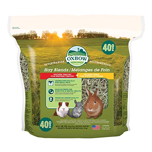 Oxbow Timothy Hay & Orchard Blend, Rabbit & Guinea Pig Hay, USA, 40 oz | Oxbow Timothy Hay, Bunny Hay For Rabbits, Guinea Pigs, Bunnies and Chinchillas, Hand-Sorted, De-Dusted, High Fiber - size: 40 Ounce (Pack of 1)