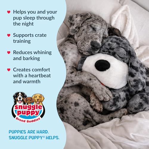 Snuggle Puppy Heartbeat Puppy Toy for Large Breeds, Breed Buddies Collection-Great Dane, Plush Dog Toy with Real-Feel Pulse and Heat Pack for Crate Time, First Nights, and Rest - color: Large Breed Great Dane