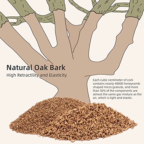 Niteangel Natural Cork Hamster Bedding: 4L Oak granula 2-3mm & Low Dust | Encourages Digging & Burrowing Instinct - Pet Litter for Dwarf Syrian Hamsters Gerbils mices Degus or Other Small Animal - size: 4L
