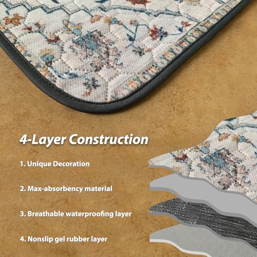 nunubaby Washable Pee Pads for Dogs, Stylish, Non-Slip and Leak-Proof Pee Pads. Reusable Potty Pads for Dogs for Crates and Floors.(Beige/Floral, 18" x24" ) - color: Beige/Floral, size: 18x24 Inch (Pack of 2)