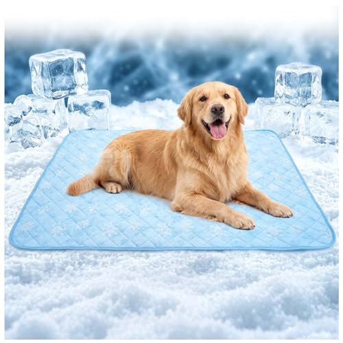 GlowUp Dog Cooling Mat for Dog, 47"x35" Large Cooling Pad for Dogs, Non-Slip Pet Cooling Pad for Summer Indoor/Outdoor Use
