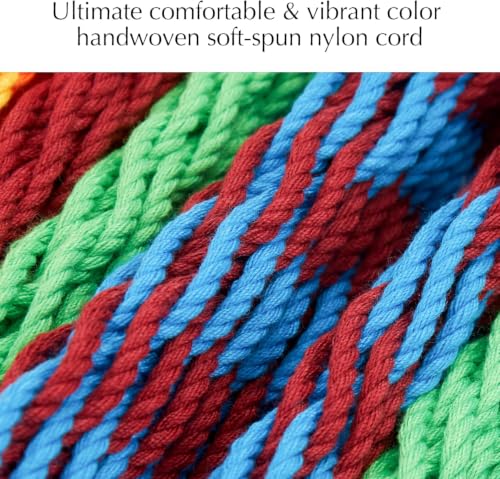 Family Handwoven Rope Mayan Hammock, 600 lbs Capacity, Extra Large | 2 Person, Portable Carrying Bag, Easy-Used Tree Straps, Carabiners, Soft Fabric, Patio (Tropical, XX-Large) - color: Tropical, size: XX-Large