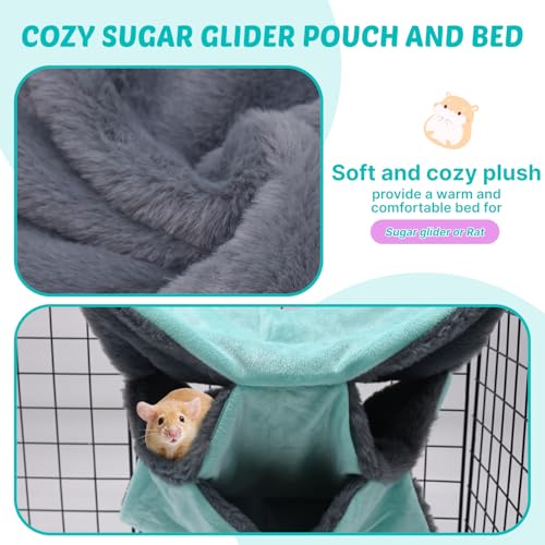 LYART Sugar Glider Pouch Hammock Bed Bedding, Sugar Glider Cage Accessories Toys for Rat, 3-Layer Hammock Make Pet Cages More Three-Dimensional (4.Pink) - color: 4.Pink