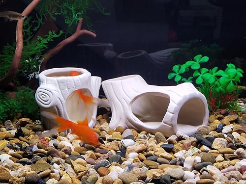 SpringSmart 2Pack Aquarium Cave & Artificial Plant – Fish Hideout Decorations for Betta, Shrimp to Breed & Play - size: SZ