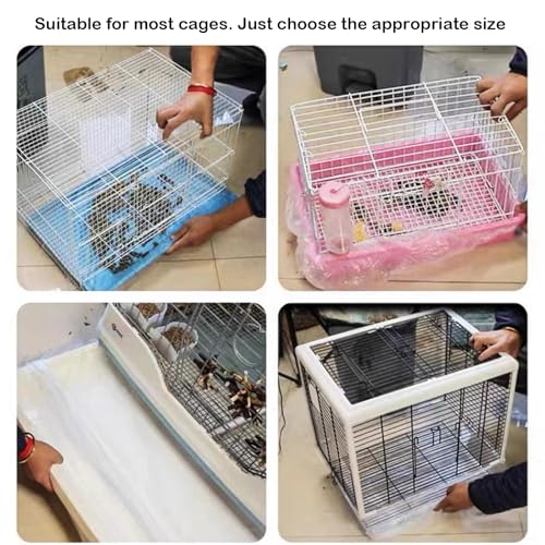 50 Pcs Disposable Rabbit Cage Liner Litter Box Liners Pet Tray Film Bags | Quick Cleanup Leak-Proof Small Animal Toilet Plastic Film Cover for Guinea Pig Bunny Bird Chinchilla - size: Compact