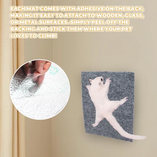 Sugar Glider Cage Accessories, 6 Pack Sugar Glider Climbing Felt Mat, Sugar Glider Toys, Sugar Glider Enrichment Toys for Sharpening Claws, Sugar Glider Scratching Pads for Cage Wall and Furniture