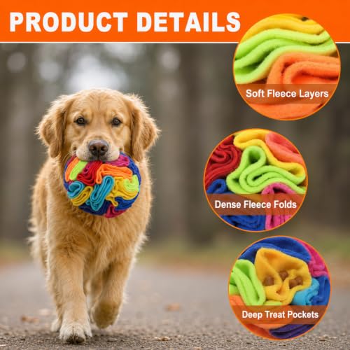 Snuffle Ball - Snuffle Ball for Small Dogs, Interactive Dog Toys to Keep Them Busy, Puppy Dog Puzzle Toy with Storage Bag Machine Washable - color: Rainbow-colored, size: Small