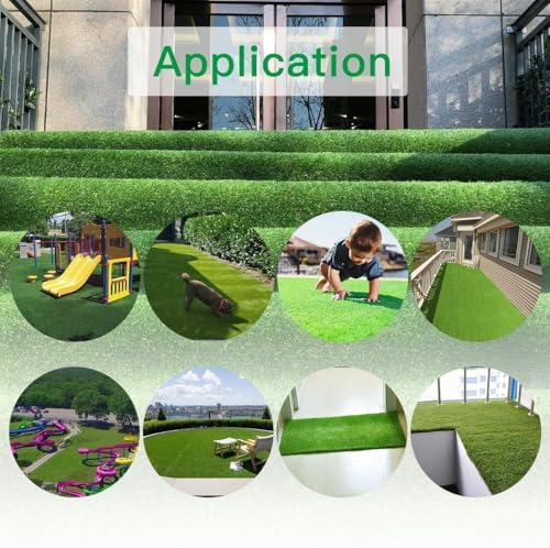 Petgrow Artificial Realistic & Thick Fake Mat for Outdoor Garden Landscape Pet Pad Dog Synthetic Grass Rug Turf (10FTX10FT(100 Square FT) - size: 10 FT x 10 FT (100 Square FT)