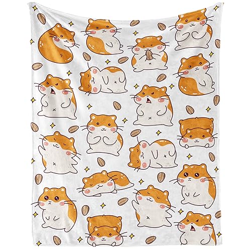 Hamster Throw Blanket for Kids Teens Adults Gifts, 60” x 50” | Soft Flannel, Lightweight but warm, Machine washable, HD print, Wrinkle & shrink resistant, Anti-pilling, Suitable all ages - color: Hamster Blanket 3, size: Throw(50"x60")