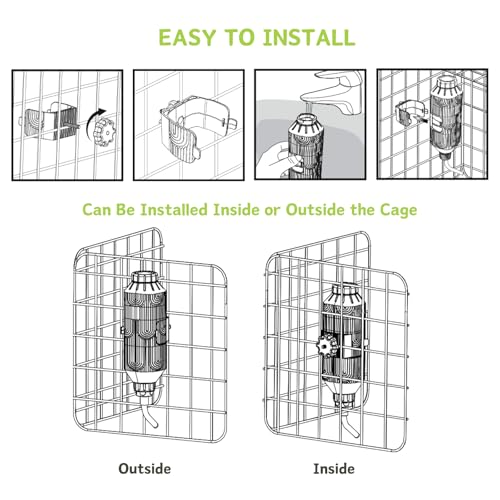 Pet Water Bottle [L24, 24oz] Hanging Dog Water Dispenser Kennel Plastic Drinker Kettle Feeder BPA Free Cage Crate Hutch Puppy Cat Rabbit (Large Rabbits-Cats-Small & Medium Dogs) - size: 24oz (Large Rabbits-Cats-Small & Medium Dogs)