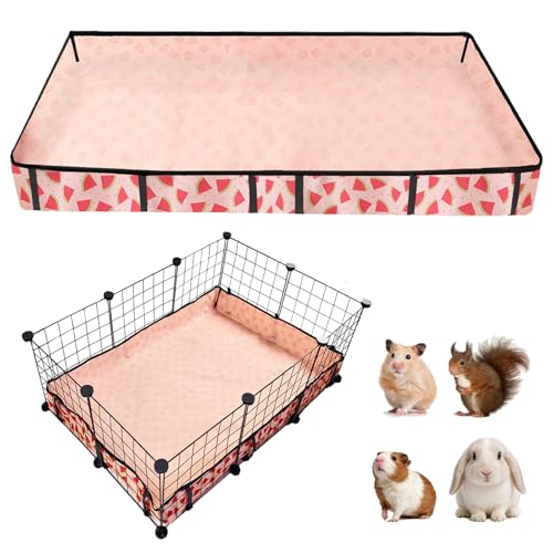 Waterproof Guinea Pig Cage Liners, Washable & Reusable Small Animal Cage Mat, for Rabbit, Hamster, Chinchilla, Hedgehog (Watermelon),C&C 28x42 inches - size: C&C 2x3(28x42 inches)