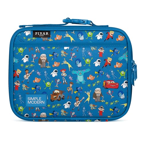 Simple Modern Disney Pixar Kids Lunch Box & Insulated Lunch Bag for School | Hadley Cute Lunch Box for Girls, Boys, Toddlers | Fits Bento Box, Lunch Containers | Small Lunch Bag | Pixar Mashup on Blue - color: Disney: Pixar Mashup on Blue