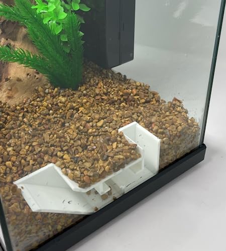 Aquarium Underground Tunnel | Fish & Shrimp Hideout for Aquariums | Unique Underground Viewing Tunnel | Made in USA (White) - color: White