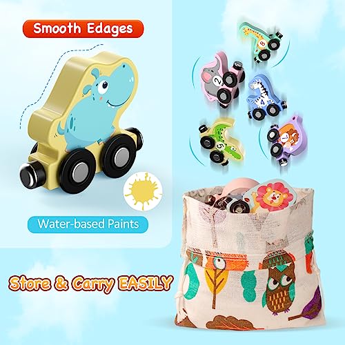 Zeoddler Toys for Toddlers, 11 Magnetic Wooden Animals Train Set, Montessori Toys for Toddlers, Preschool Learning Activities for Kids, Birthday Gifts for Boys, Girls - style: Animal
